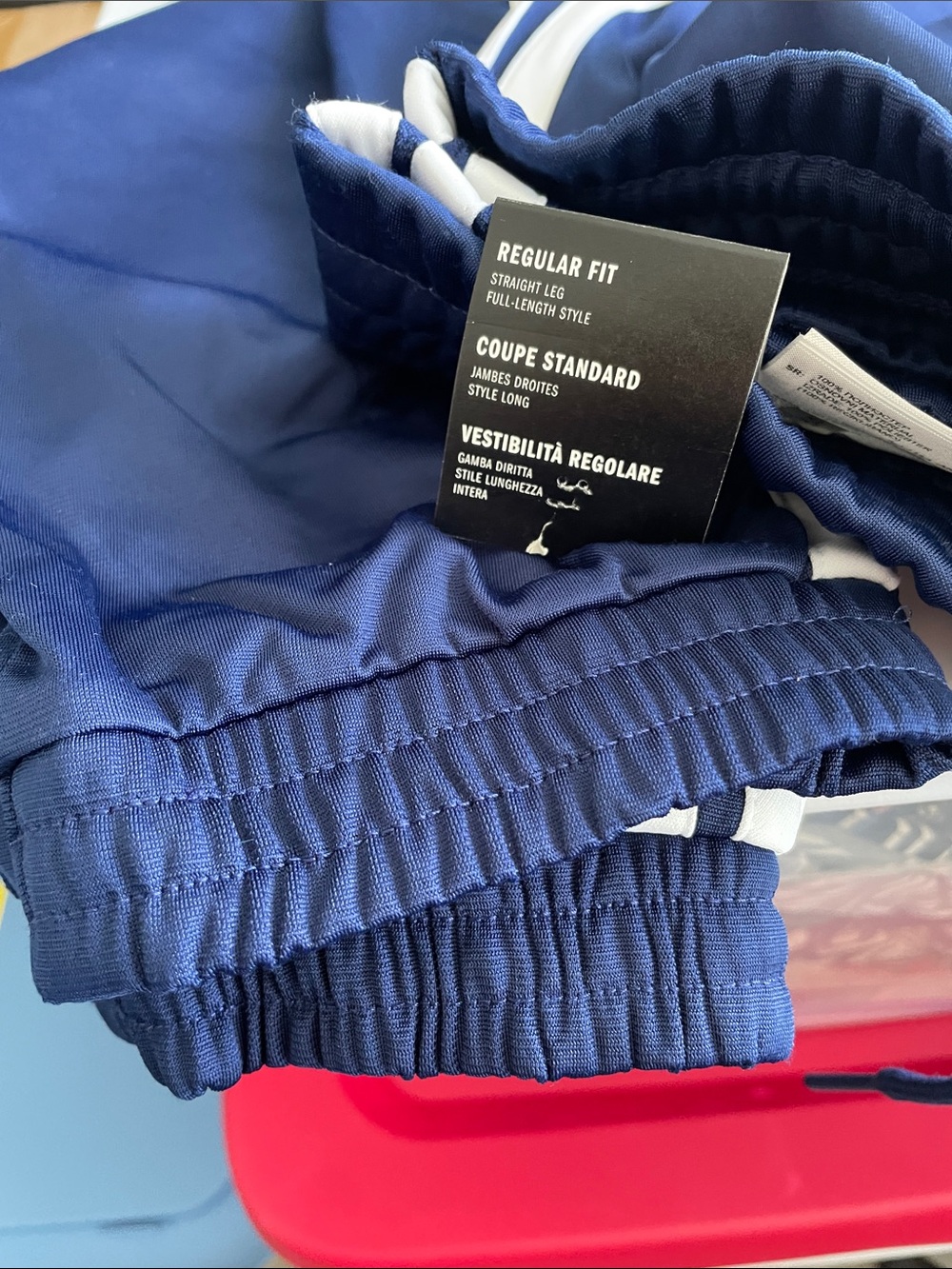 adidas Woman Navy Blue Track Joggers with White Stripes - Picture 4 of 5